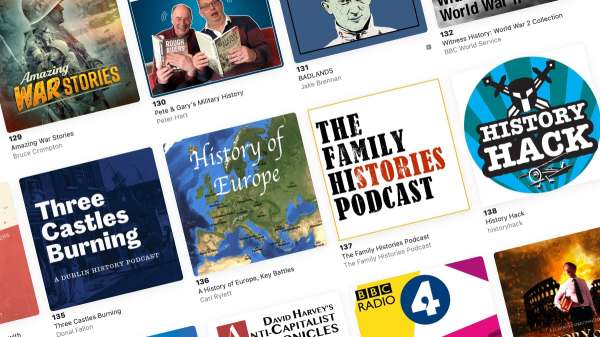 The Family Histories Podcast in Apple Podcast 'Top Shows' chart